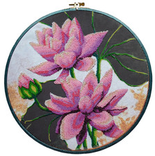Bead Embroidery Kit "Blooming lotus" Stitching Handmade Beadwork