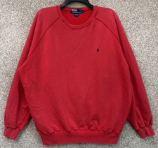 Vintage Polo Ralph Lauren Sweatshirt Mens Size Large Red Pony Crewneck Pullover