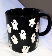 GHOST Coffee Cocoa Mug Black and White Autumn Fall Halloween