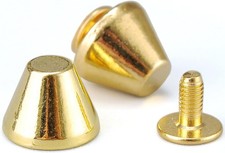 30 Sets 5/16" Height Spikes and Studs 8MM Handbag Feet Gold Color Barrel Spik...