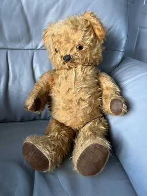 Vintage englischer Mohair Teddybär Pedigree / Chad Valley ? 22'' Glocken in den Ohren