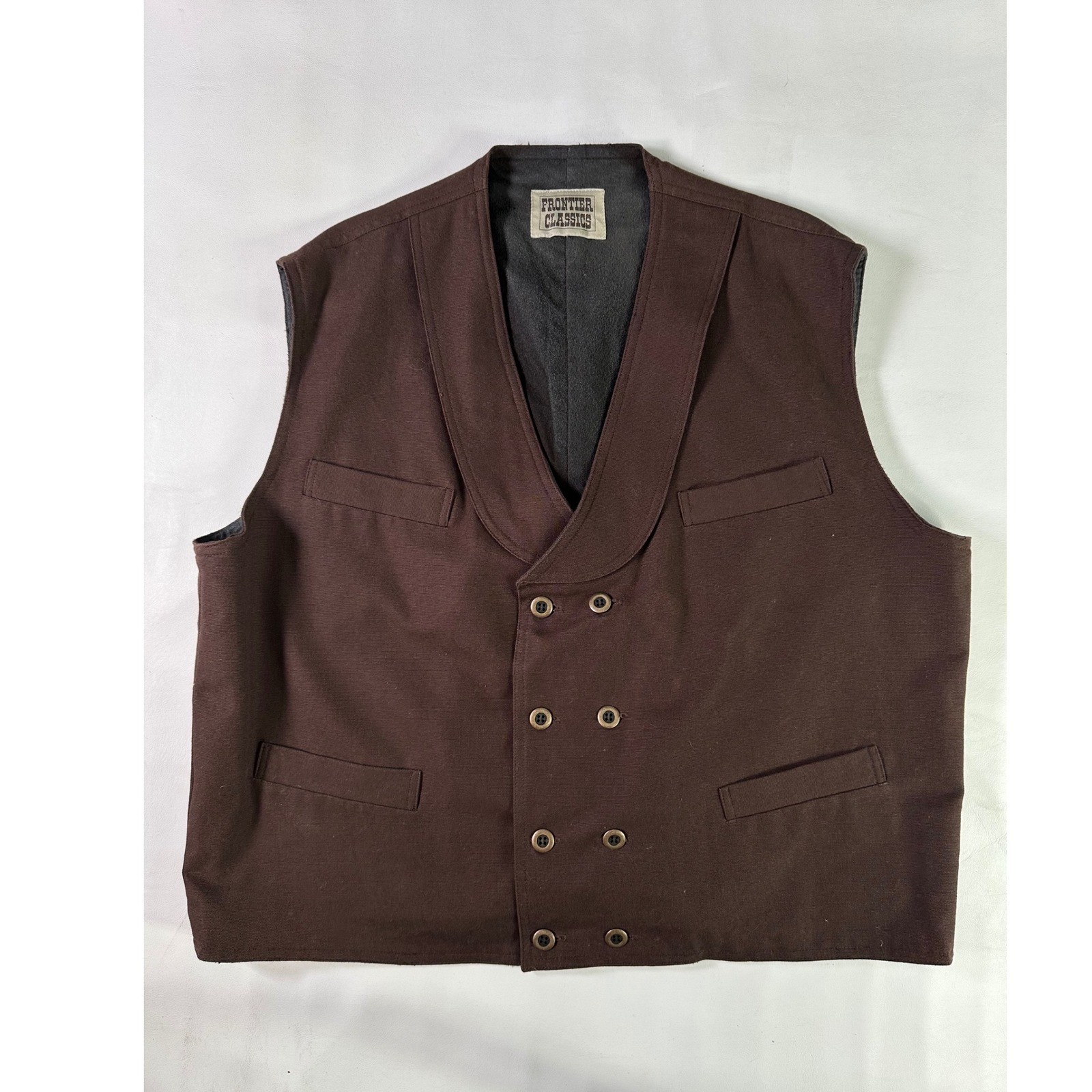 Frontier Classics Mens Brown Double Breasted Vest… - image 1