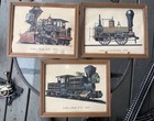 Group Of Three Railroad Prints, One With Glass Two Missing Glass In Frame — photo 1