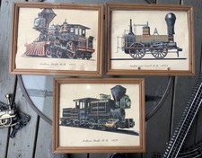 Group Of Three Railroad Prints, One With Glass Two Missing Glass In Frame
