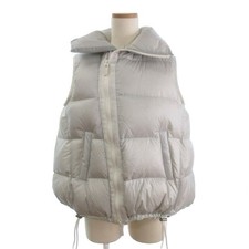 Sacai Women's Puffer Vest Down Nylon Jacket Light Gray Full Zip Size 1 From JP