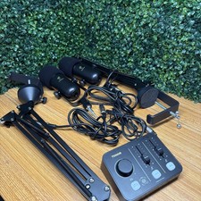 Podcast Equipment Bundle for 2, Audio Mixer with Dynamic Microphone and Boom ...
