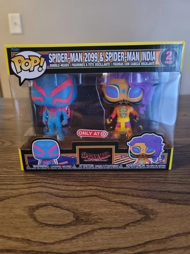 Funko POP! Spider-Man 2099 Spider-Man India Vinyl Figures Black Light Exclusive