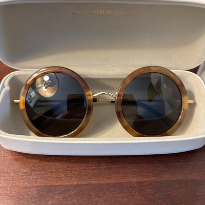 Linda Farrow x The Row Sunglasses Tortoise with case Round  display picture 1