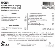 JIBO BAJE - ZARMA & SONGHAY EPICS NEW CD