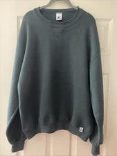 Vintage Russell Athletic Sweatshirt Unisex Large 90s Blank Green Pullover Mexico