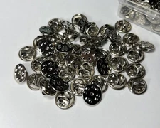 50 Pcs Lapel Butterfly Clutch Pin Backs Metal Enamel Backing Replacement Silver