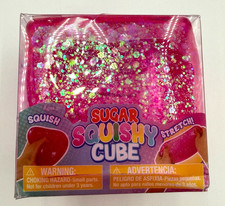 Squishy Sugar Cube Toy Pink Easter Viral Sensory Fidget Toy IN HAND