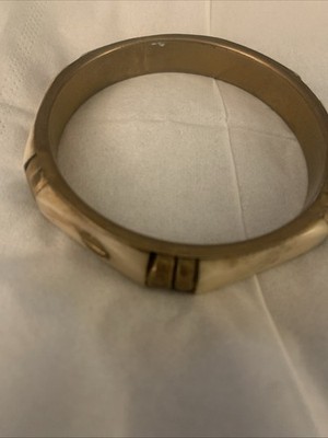 Vintage Bone & Brass Bangle Bracelet Moroccan Berber - Handcrafted Ethnic Tribal