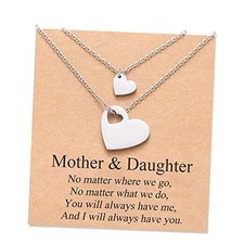 Mother Daughter Necklace Set for 2/3 Mom Gifts from Daughters Mother daughter