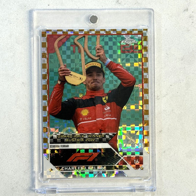 2023 Topps Chrome Formula 1 F1 Charles Leclerc Gold Checker Flag X-Fractor /50