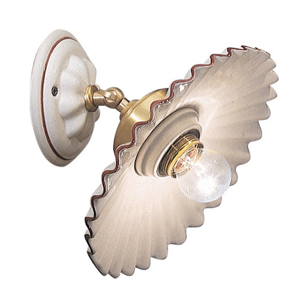 Applique Classica Orientabile L'Aquila Ottone E Ceramica Decorato 1 Luce E27