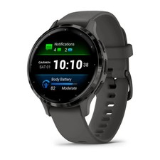 Garmin Venu 3S Stainless Steel Slate Gray Case and Silicone Band 010-02785-00