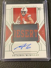 2025 Panini National Treasures Collegiate Tetairoa McMillan RPA Emerald /5 RC#63