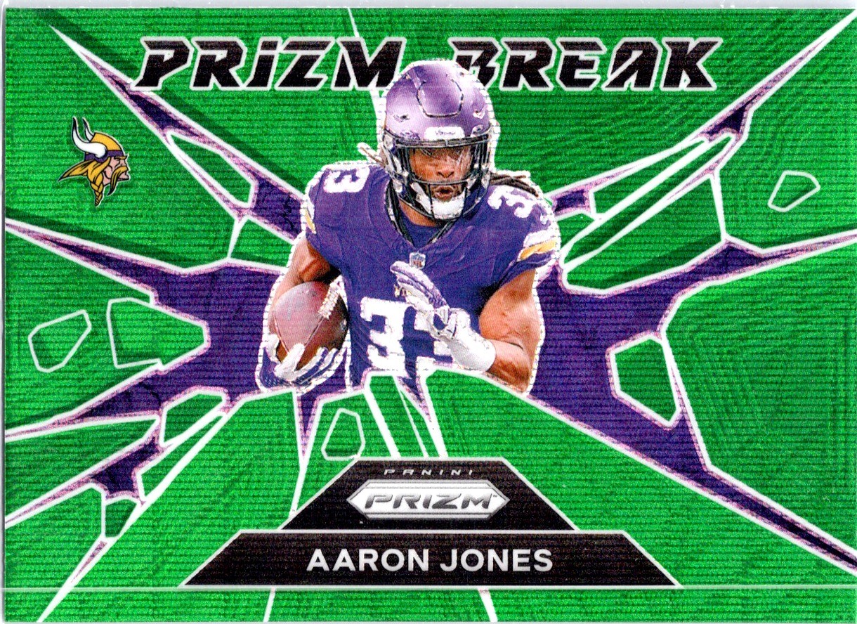 2024 Panini Prizm #6 Aaron Jones Prizm Break Wave Green Prizm