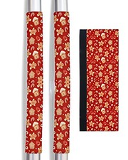 Christmas Refrigerator Door Handle Cover Gingerbread Man Snowflake 2 Pieces
