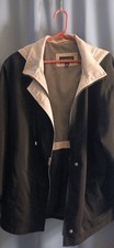Women's Black Dress Coat W/Tan Trim And Hood