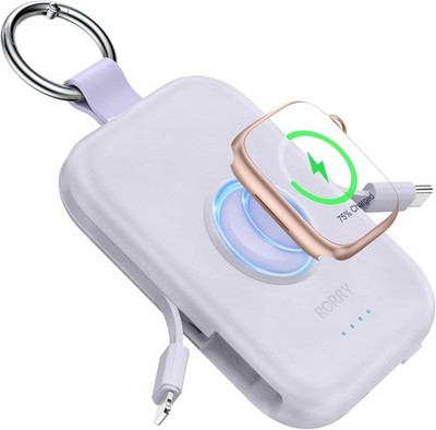 RORRY Tragbares Ladegerät, 5000mAh Ladegerät Powerbank mit Lila 