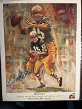 Bart Starr Autographed Quaker State Lithograph - Certified