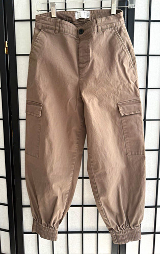 ASOS Beige Solid Cargo Jogger Pants Tapered Leg Button Fly w/ Pockets 26W x 30L