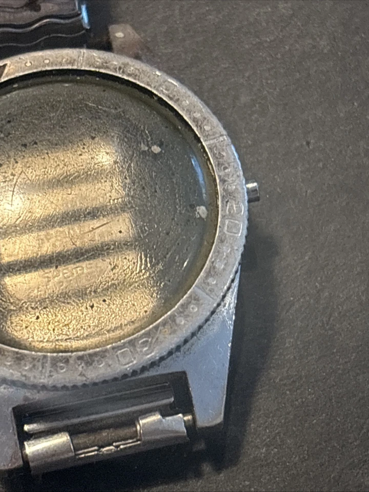 D04 Divers Style Silver Tone Watch Head With Speidel Band Parts Repair Restore - Image 4 of 4