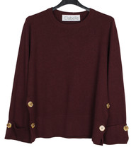 New Winter 2025 Warm Ladies Italian Soft Knitted Scoop Neck Button Design Jumper