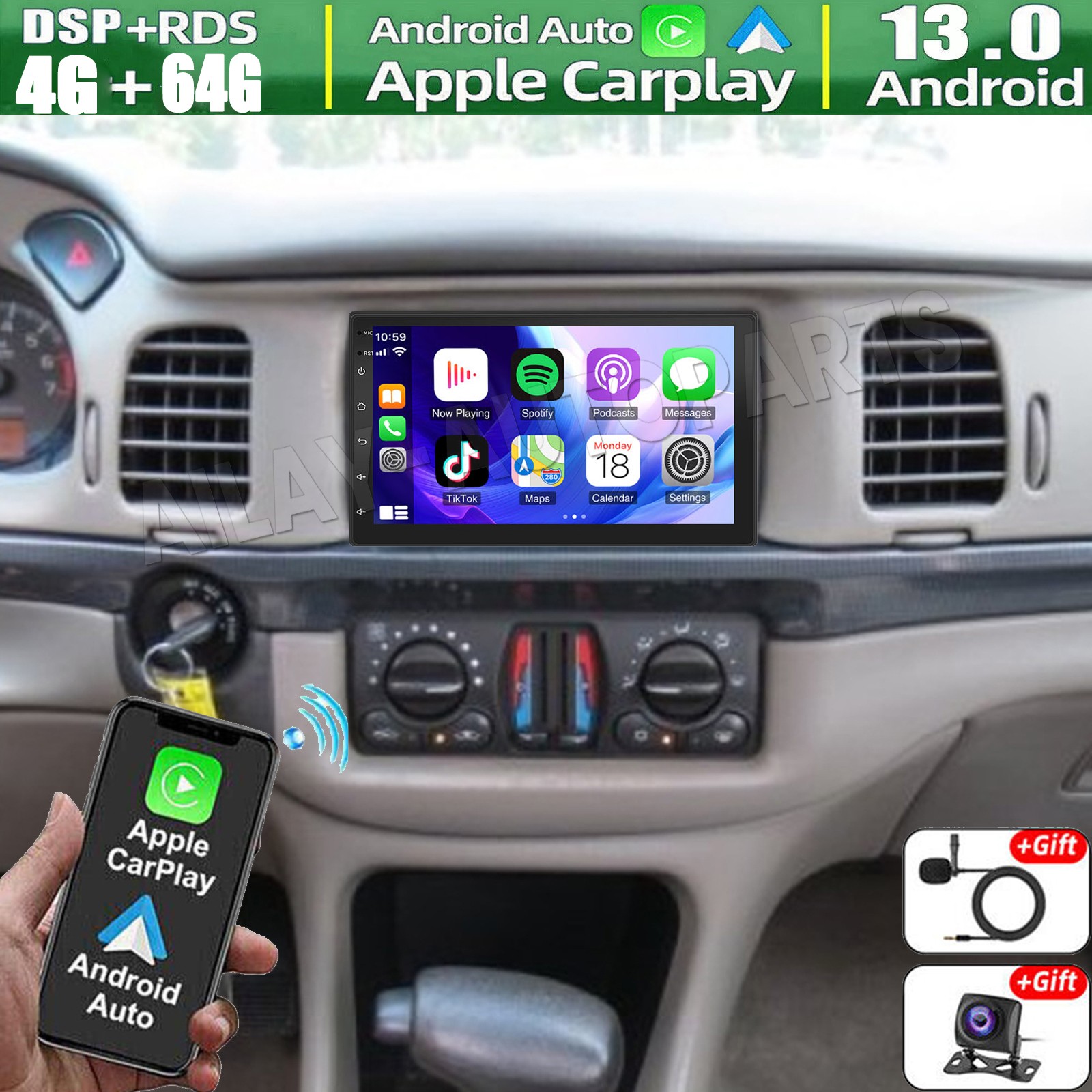 7" Carplay For Chevrolet Impala 2000-2005 Android 13 Car Stereo Radio GPS Player