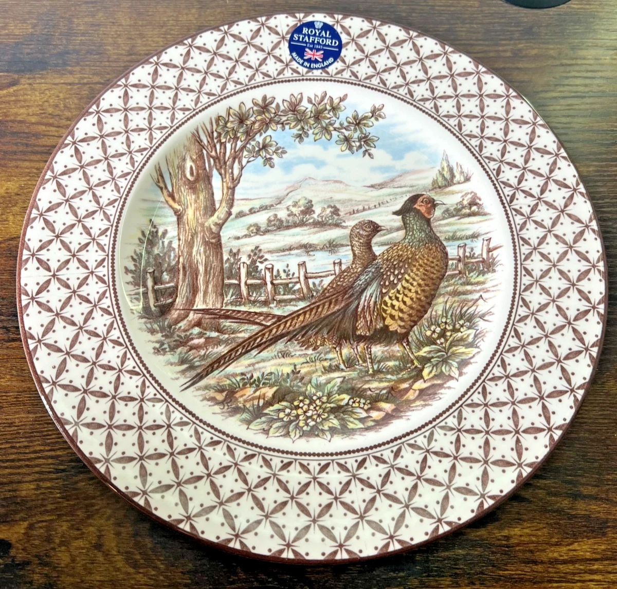 ROYAL STAFFORD NEW DINNER PLATES Thanksgiving Pheasant Quail Bird Christmas