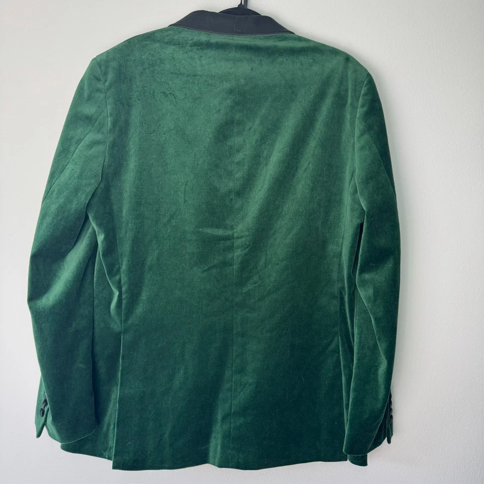 Terno de veludo SAVILE ROW CO colarinho xale esmeralda um botão Dalston Classic 40R - Imagem 3 de 4