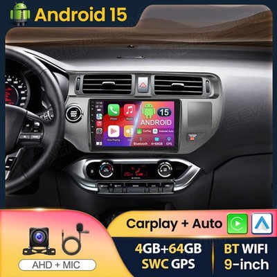 4+64GB Android 15 Apple Carplay Autoradio GPS Navi RDS Für Kia Rio K3 2011-2017