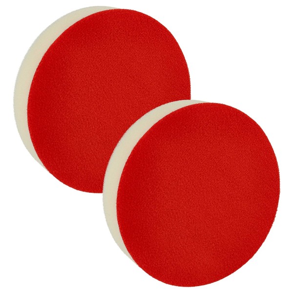 2X Polierschwamm 13Cm Weiß, Rot FüR Bosch 2608613005 FüR Schwingschleifer-image