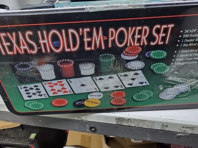 Texas Hold Em Poker Set Chips, Karten, Würfel, Decks und Koffer