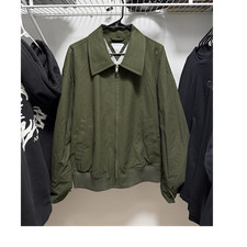 Bottega Veneta Mens Green Full-Zip Bomber Jac...