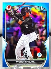2023 Bowman Chrome Wilber Sanchez Blue 1st /150 #BCP-6 Chicago White Sox