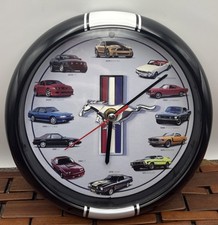 Ford Mustang History 8 Black Wall Clock Revs On Hour 1964-2013 Guc Tested Ford Mustang History 8 Black Wall Clock Revs On Hour 1964-2013 Guc Tested