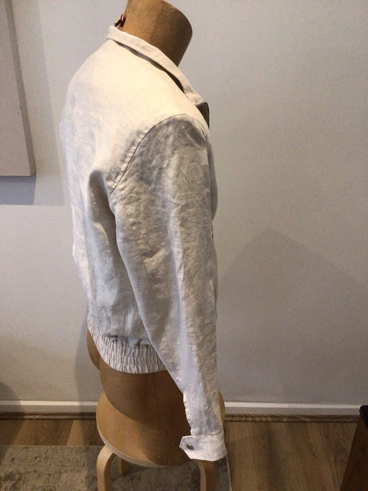 New Mens ZARA Linen Bomber Jacket Size Medium..BNWTAGS.. - Image 4 of 4