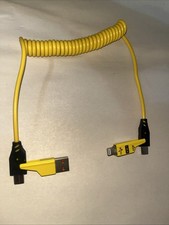 Coiled Fast Charge USB-A to C-C 8 Pin Charging for iPhone,4 In 1 Cable