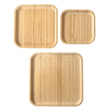 Set of 3 Bamboo Serving Trays Cutting Boards – Charcuterie Board Set for...