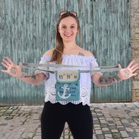 Maritim UmhäNgetasche. Canvas Crossbody Bag. Vegane Crossover Tasche Mit Anker
