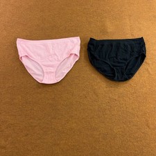 Fruit of the Loom Womens 9 Pink Black Signature Hi-Cut Brief Underwear 2pk New