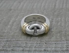 Genuine Vintage Tiffany & Co Italy Sterling Silver & Gold Buckle Ring Size K 1/2