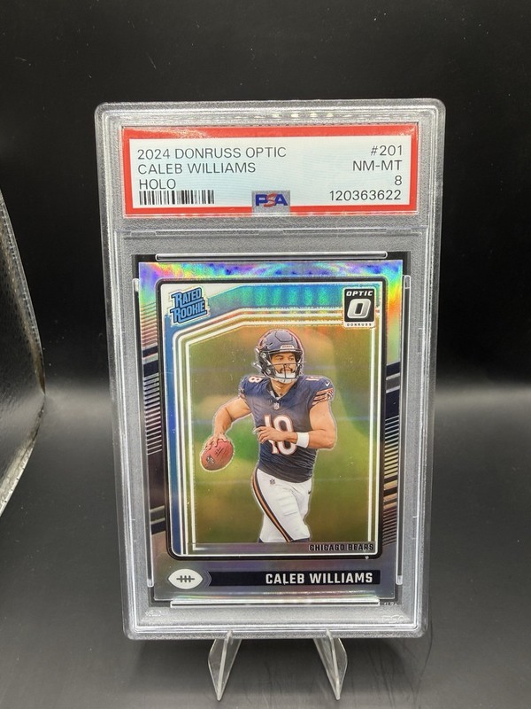 2024 Panini Donruss Optic Rated Rookie Caleb Williams #201 Holo Prizm (RC) PSA 8