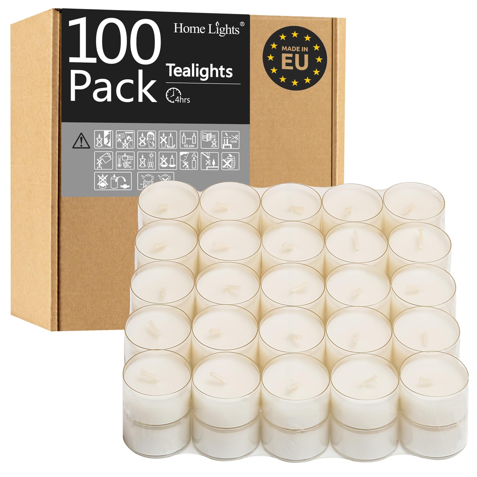 Bulk Tealight Candles Giant 100-300 Pack Unscented White 4-4.5 Hour Burn Time-image