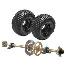 44" Go Kart Rear Live Axle Sprocket Hub Kit Brake Caliper Wheels ATV Quad Golf