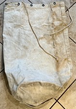 VINTAGE WW11 US NAVY WHITE CANVAS DUFFLE BAG SMALL BAG