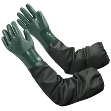 27" Full Arm Pond Gloves, Reusable Long Heavy Duty Gloves with Cotton Lining,...